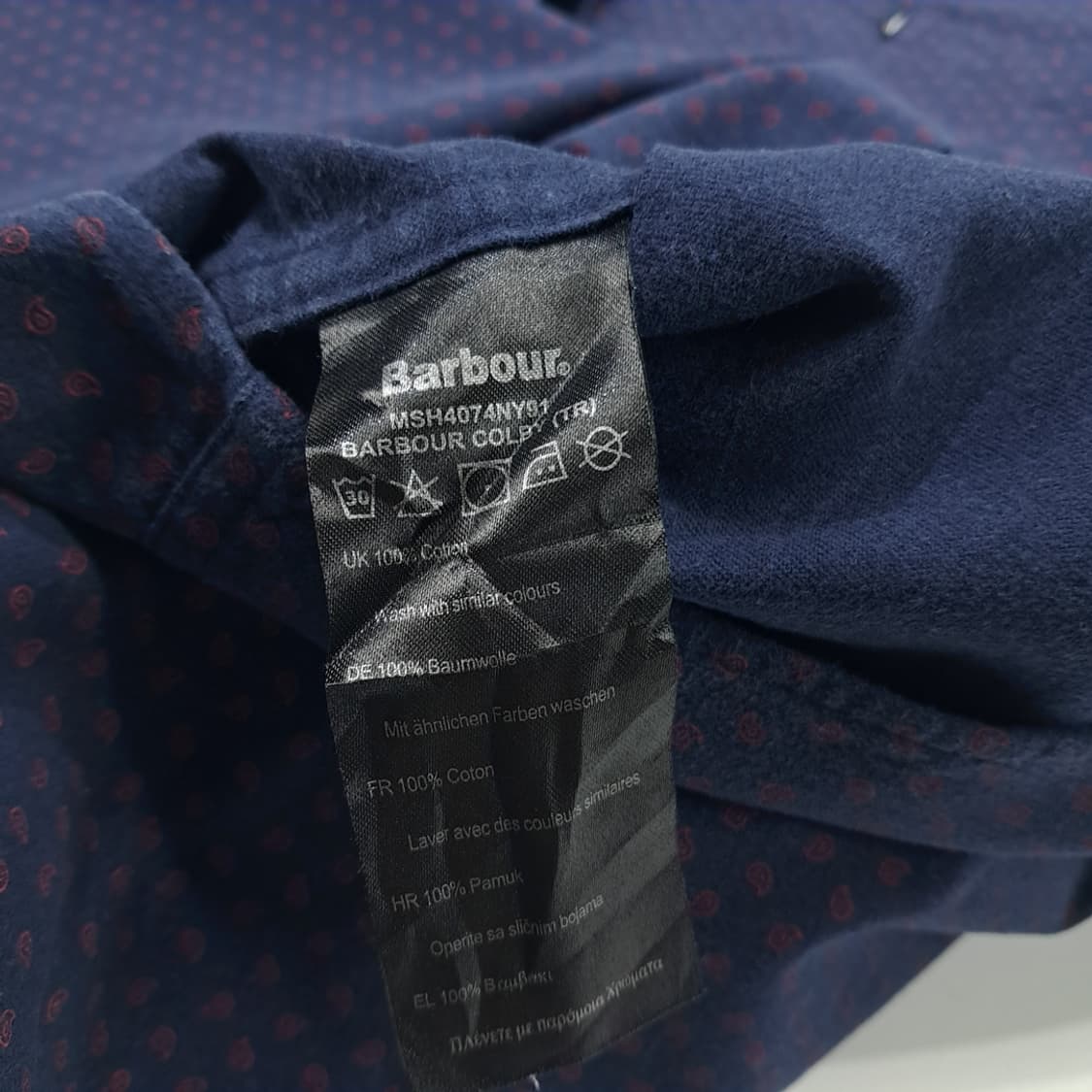 CN928 2XL 바버 네이비 마이크로 페이즐리 플란넬 긴팔 셔츠 남방 상품이미지7