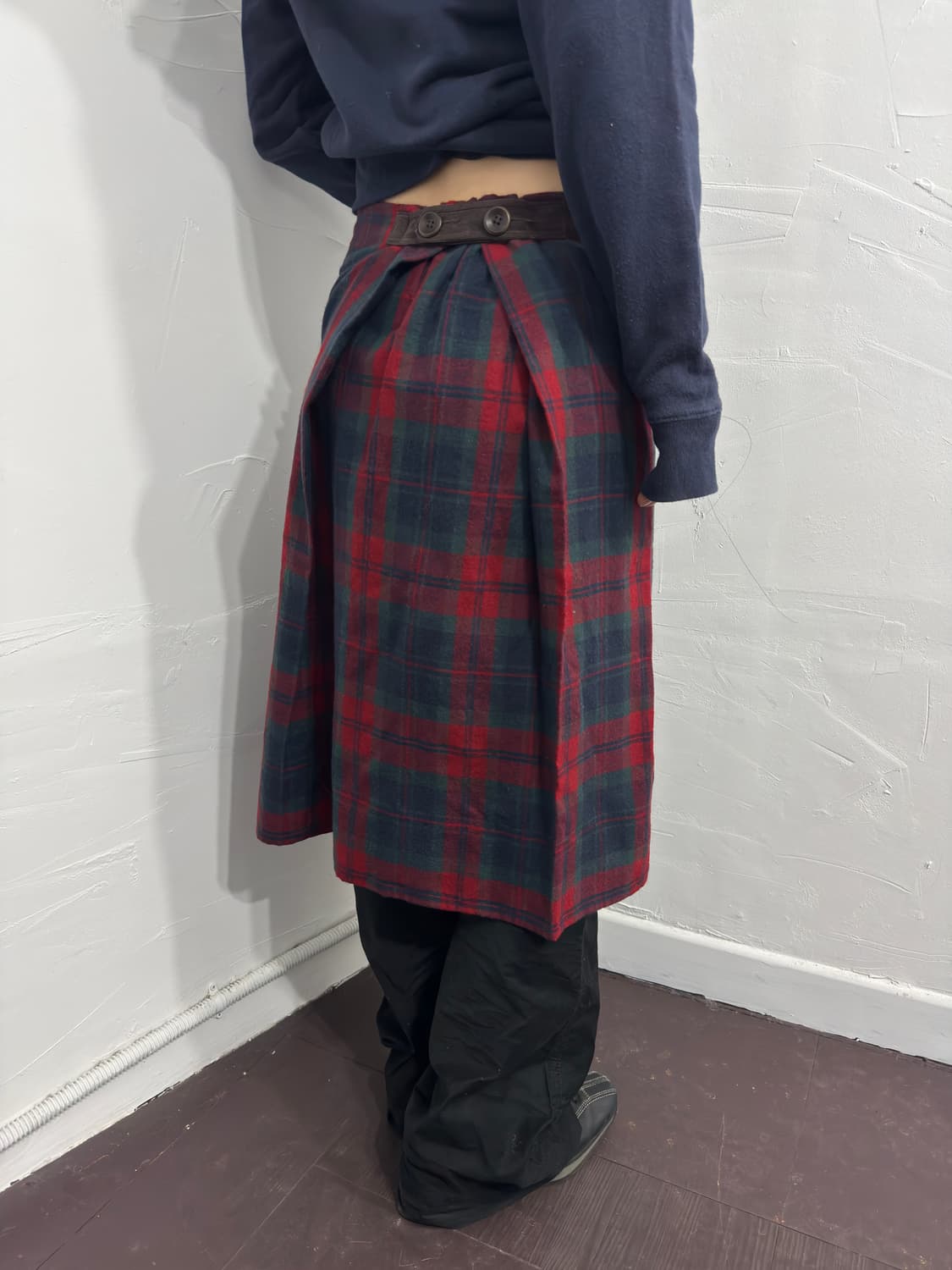 check button wool skirt 상품이미지5
