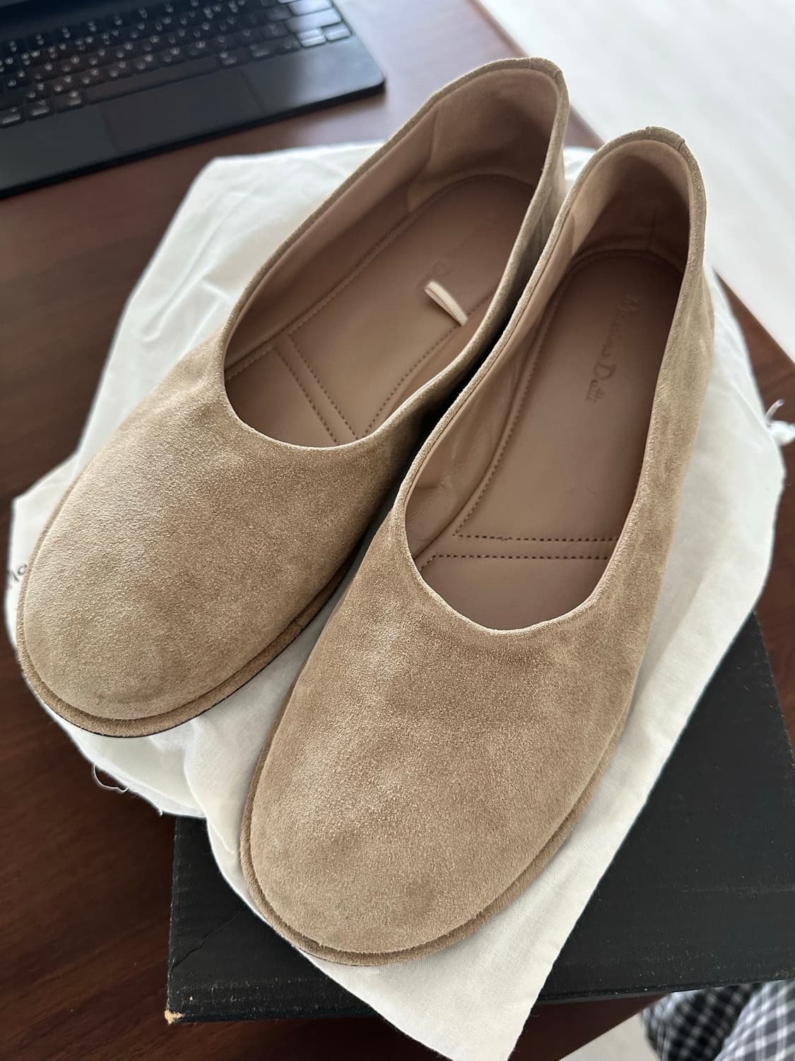 마시모두띠 소프트 스웨이드 레더 발레리나 플랫 슈즈 상품이미지2