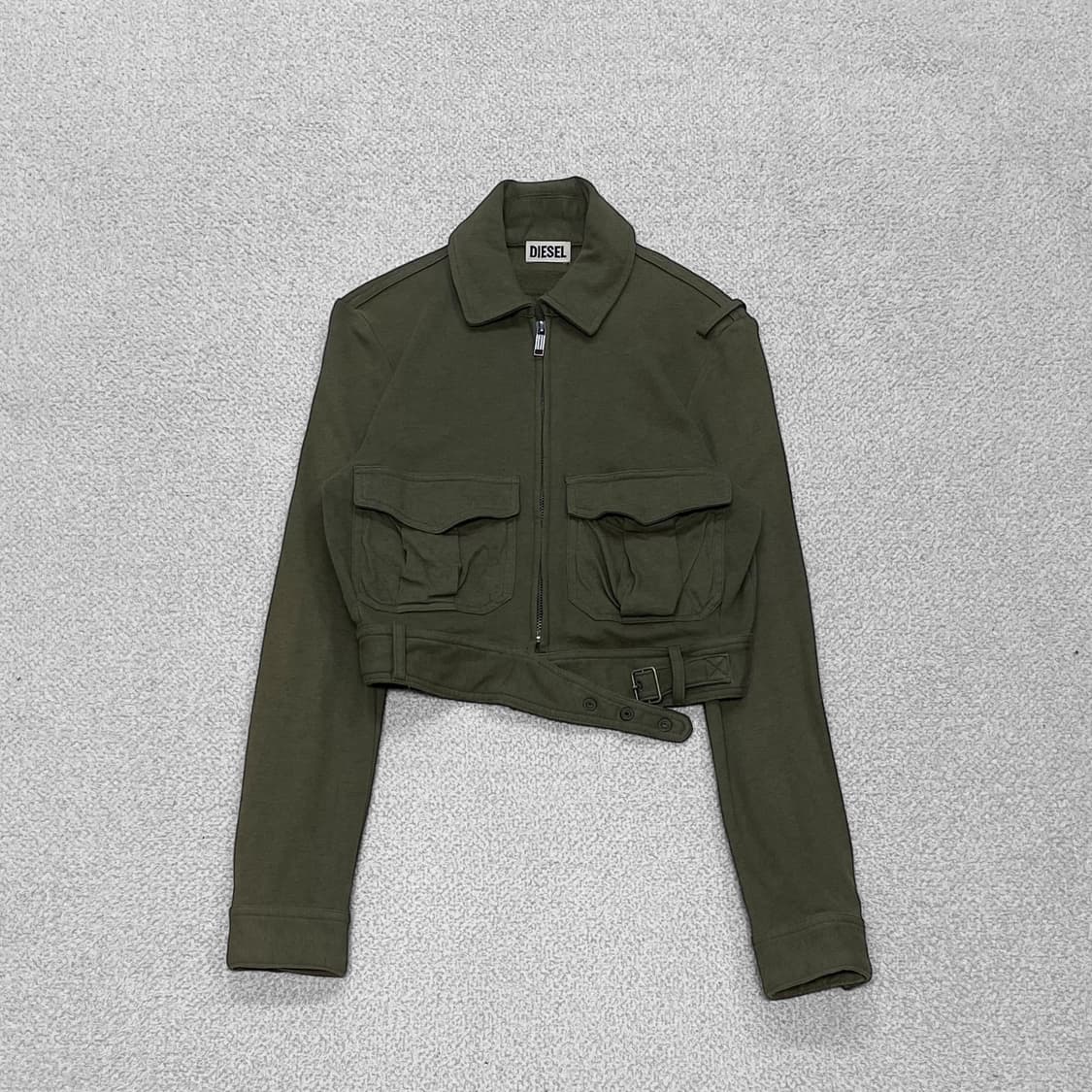 디젤 크롭 밀리터리 자켓 카키 상품이미지2