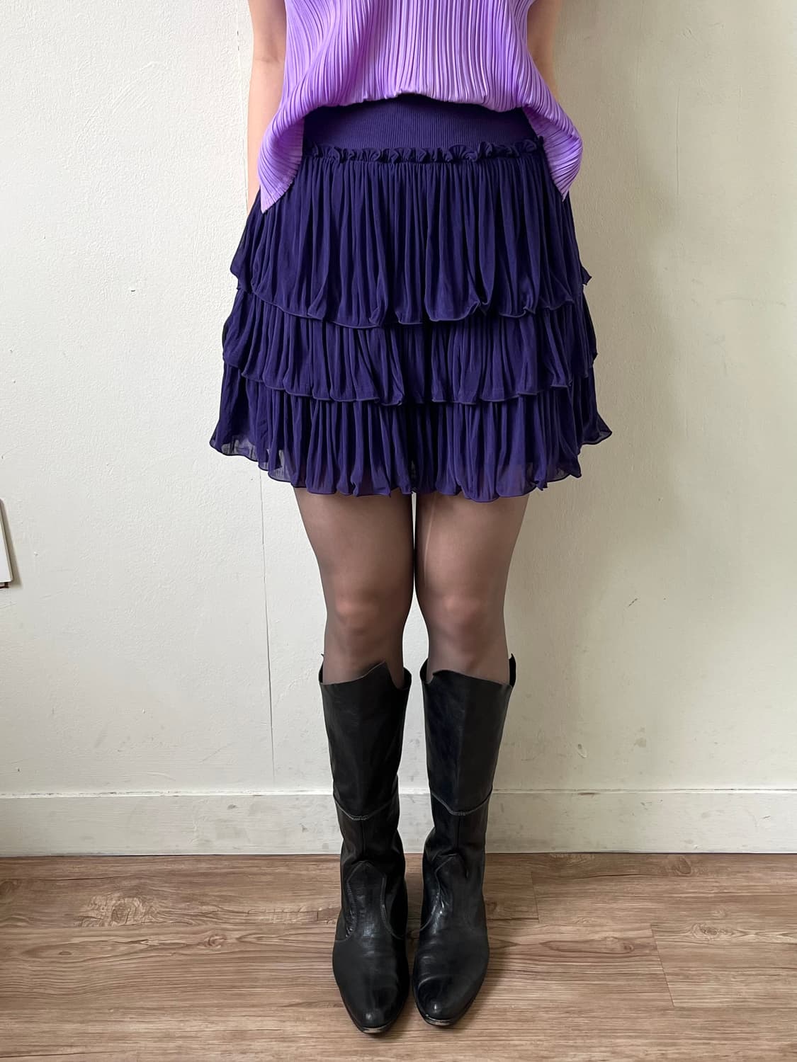 Japan vtg 퍼플 캉캉 미니 스커트 상품이미지4