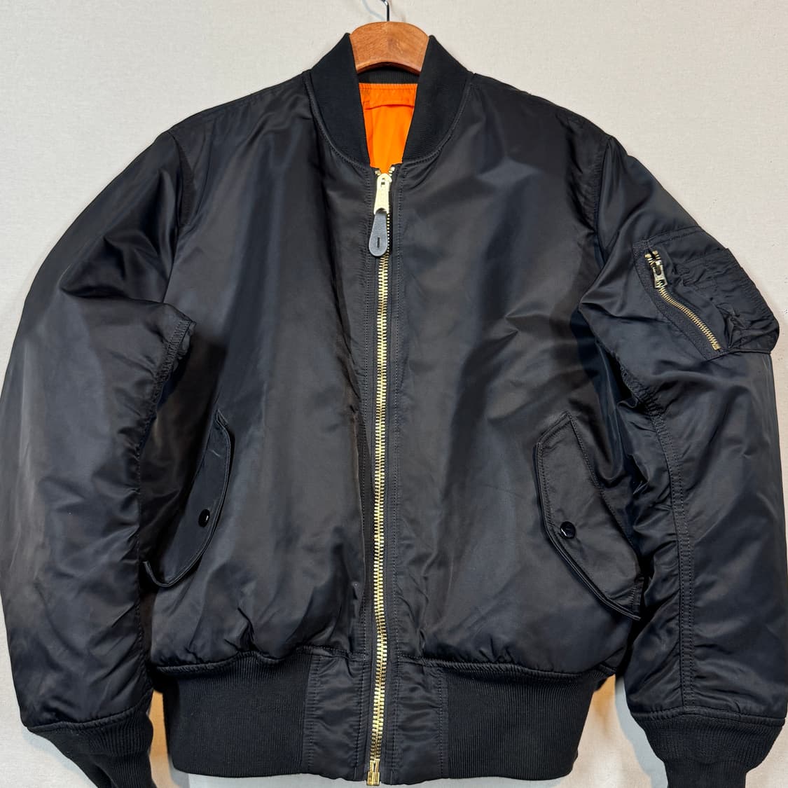 M) 알파인더스트리 MA-1 마원 항공점퍼 블랙 레귤러핏 상품이미지2