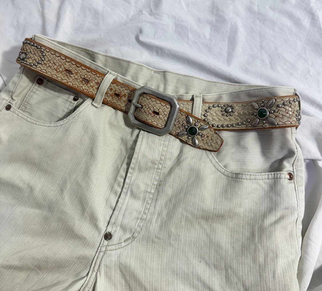 빈티지 잼 스톤 스터드 벨트 y2k 웨스턴 상품이미지1