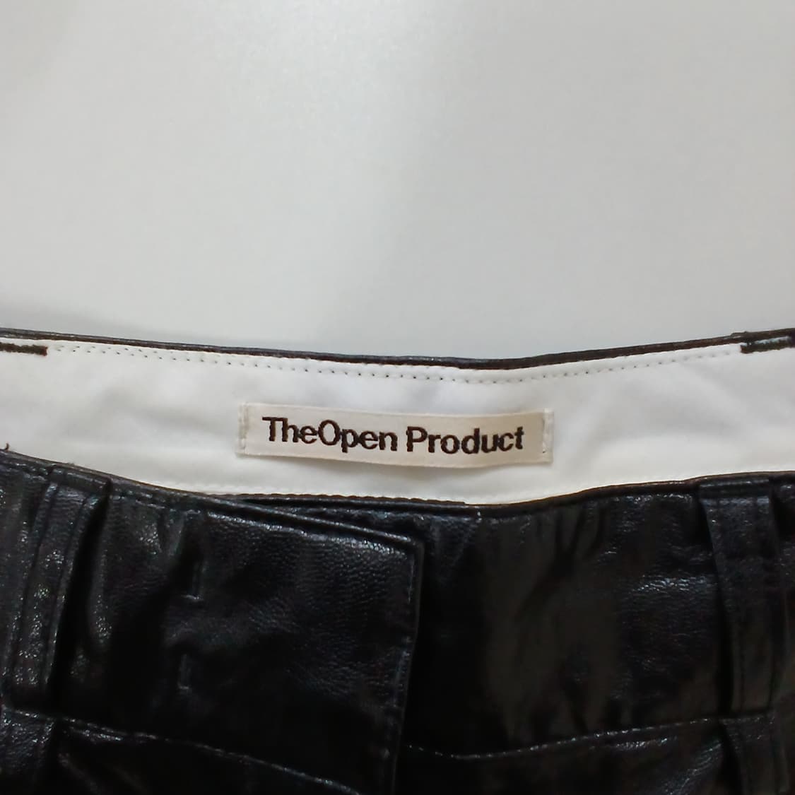 THE OPEN PRODUCT블랙 광택 와이드 팬츠 상품이미지8