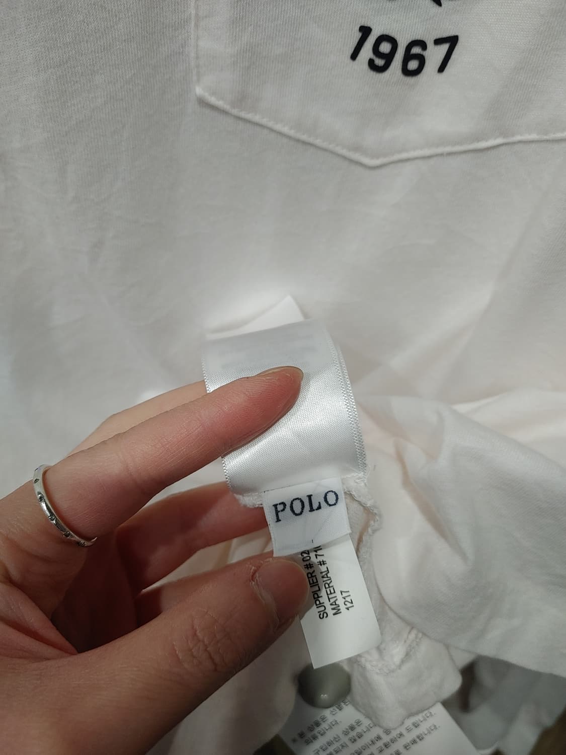 무배) 폴로 랄프로렌 네이비 프린팅 긴팔 티셔츠 - L 상품이미지5