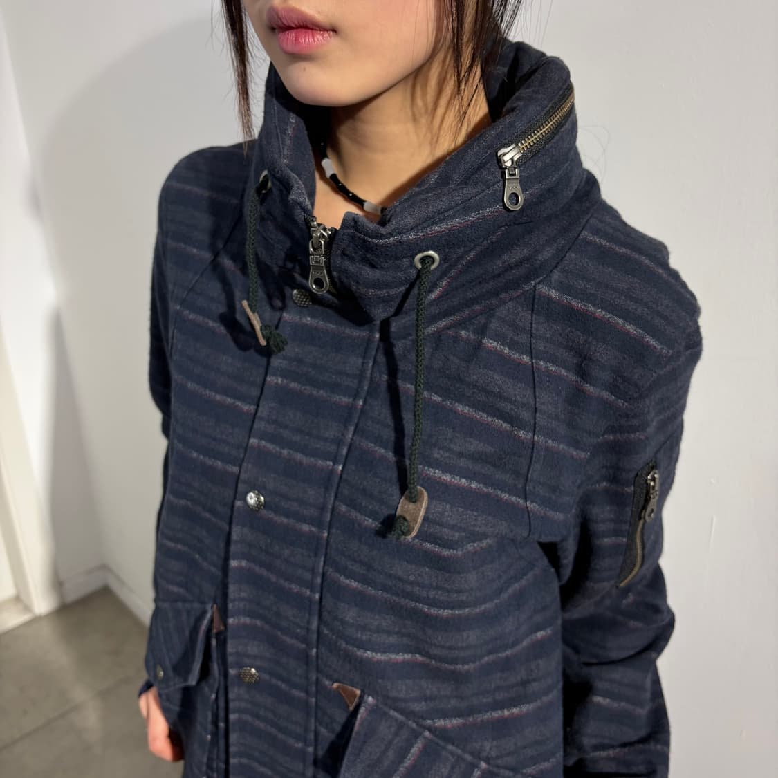 일본빈티지 네이비 스트라이프 자켓 상품이미지3