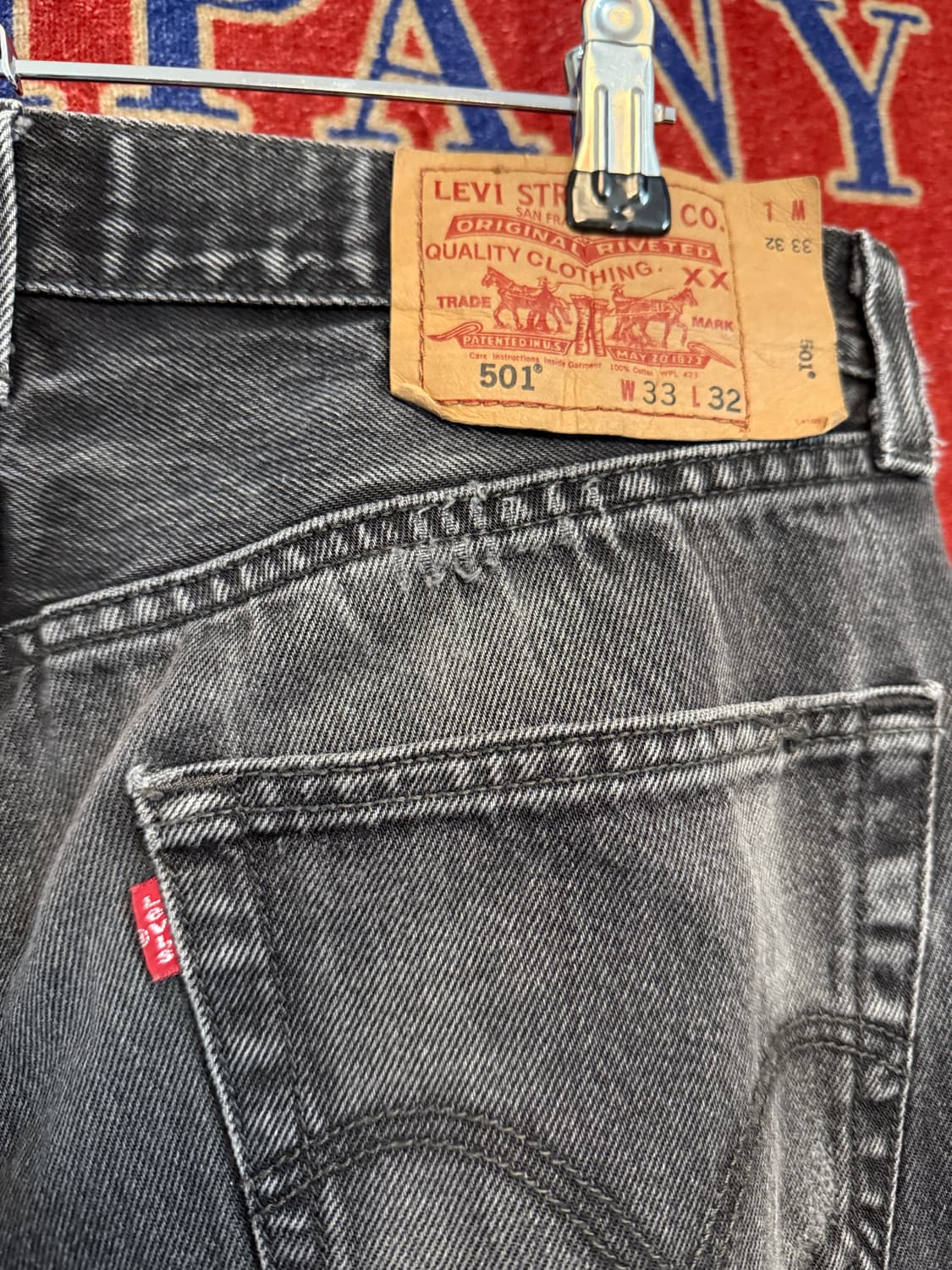 리바이스 501 흑청 33/32 상품이미지9