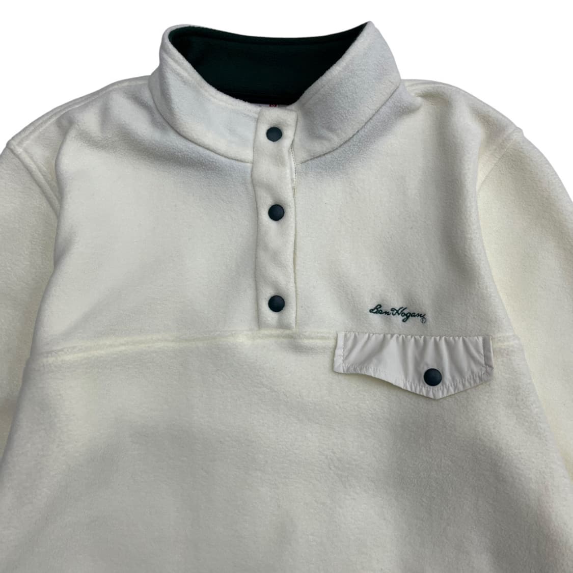 벤호건 아이보리 그린버튼 후리스 반집업 100 상품이미지4