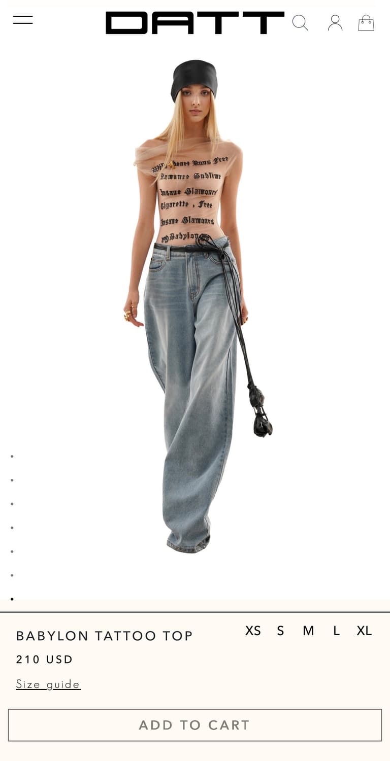 Datt tattoo top xs 상품이미지3