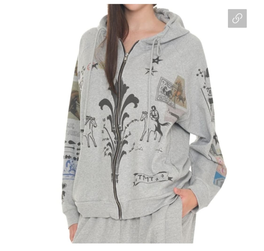 투머치택스 와플후드집업 그레이색상 (오늘하루만파격할인) 상품이미지1