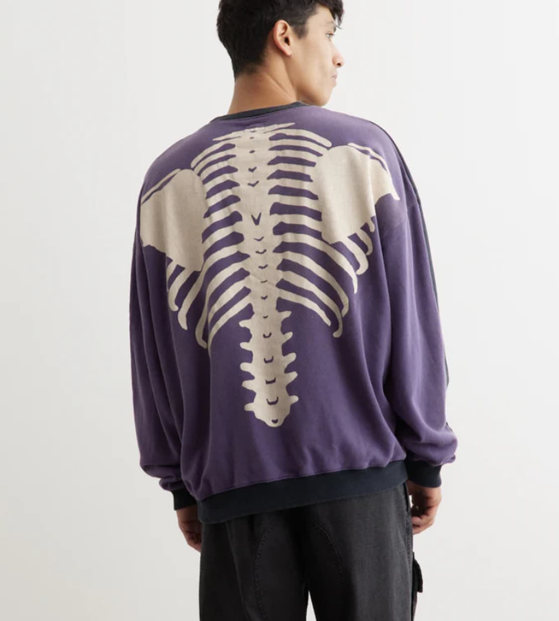 캐피탈(Kapital) 투톤 빅 플리스 스웻셔츠 블랙 퍼플 상품이미지1