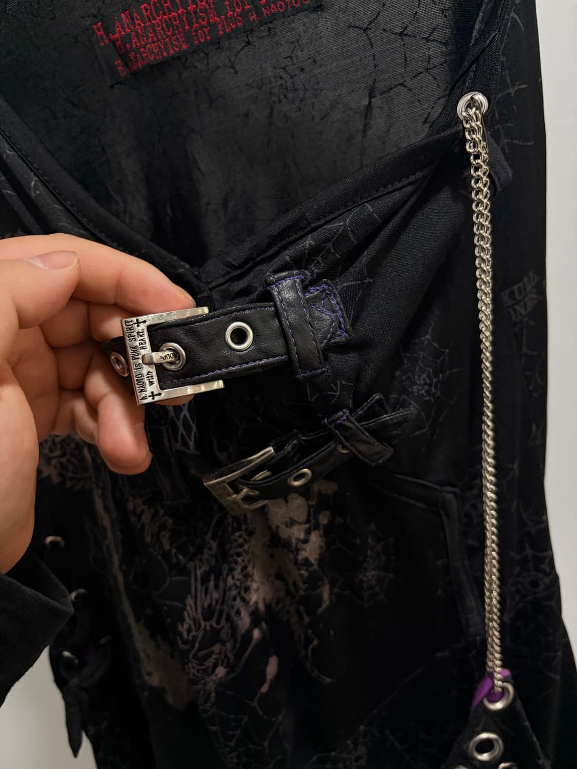 h.naoto 펑크 오리엔탈 스파이더웹 넥 원피스 상품이미지7