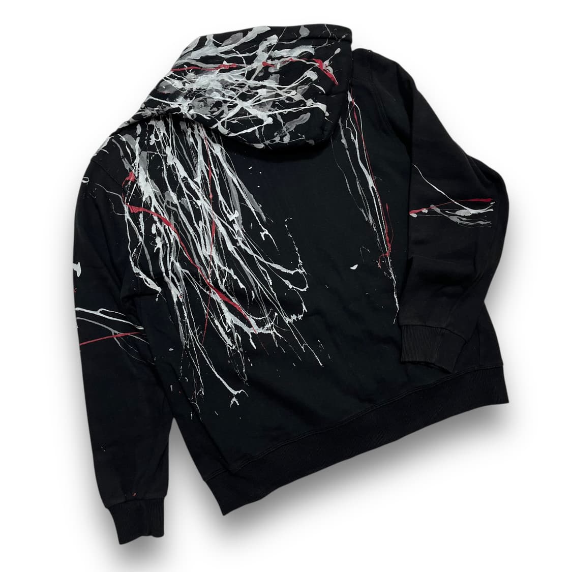 세만틱 디자인 스플래시 페인팅 투웨이 후디 집업 상품이미지4