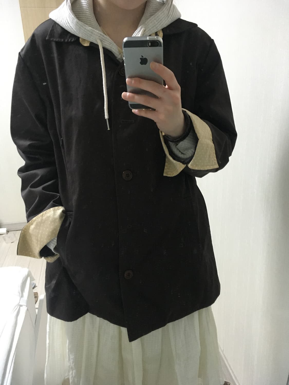Brown&yellow dot coat 상품이미지6