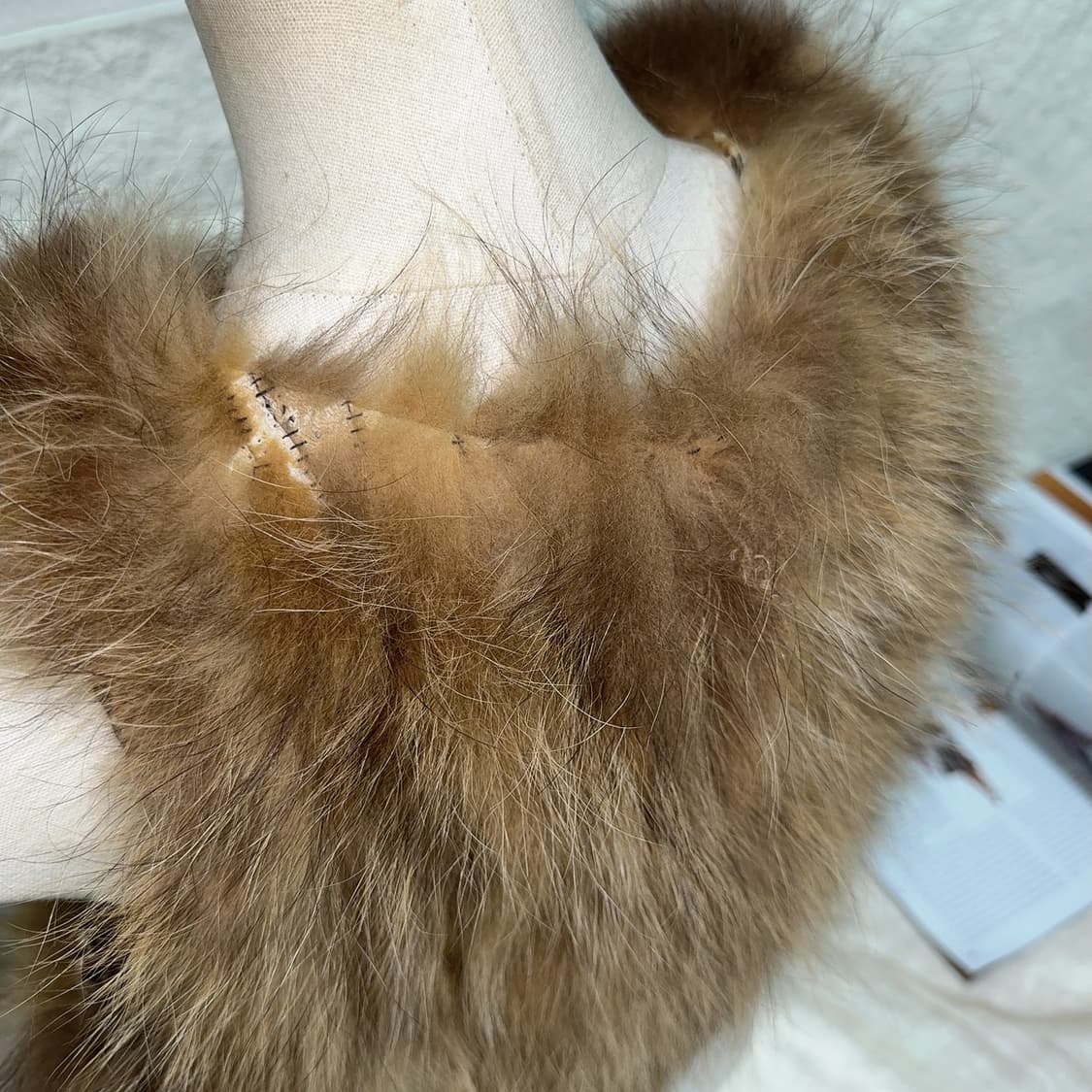 빈티지 너구리털 라쿤퍼 베스트 조끼 상품이미지4