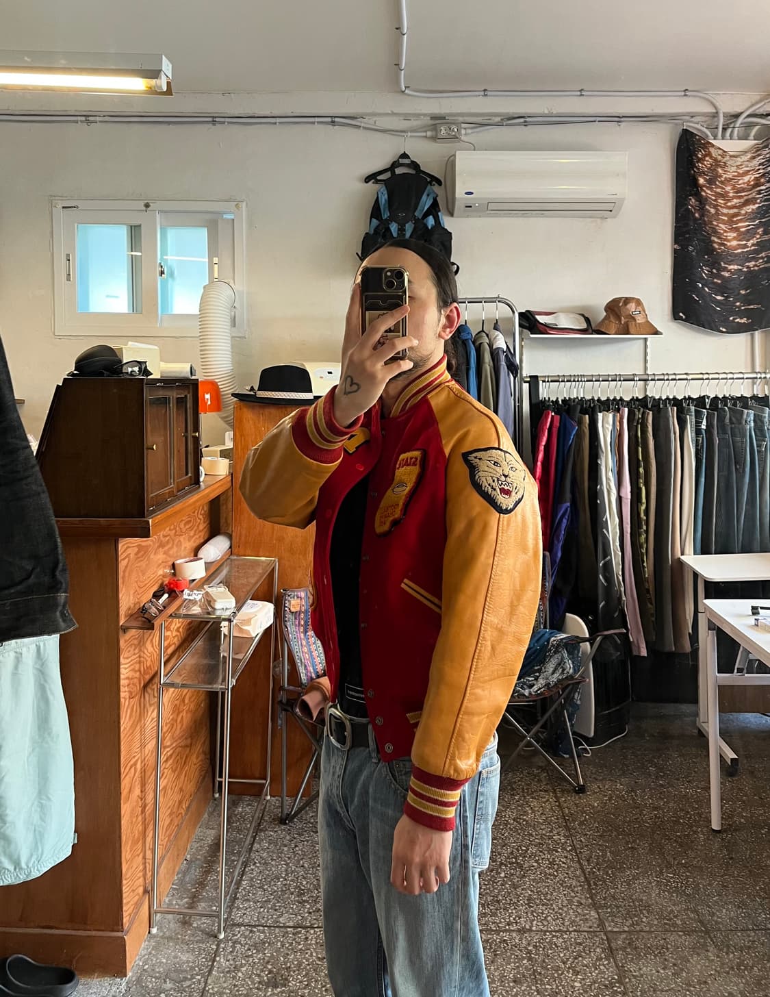 (구)리얼맥코이 90‘s 가죽 바시티 패치자켓 상품이미지4