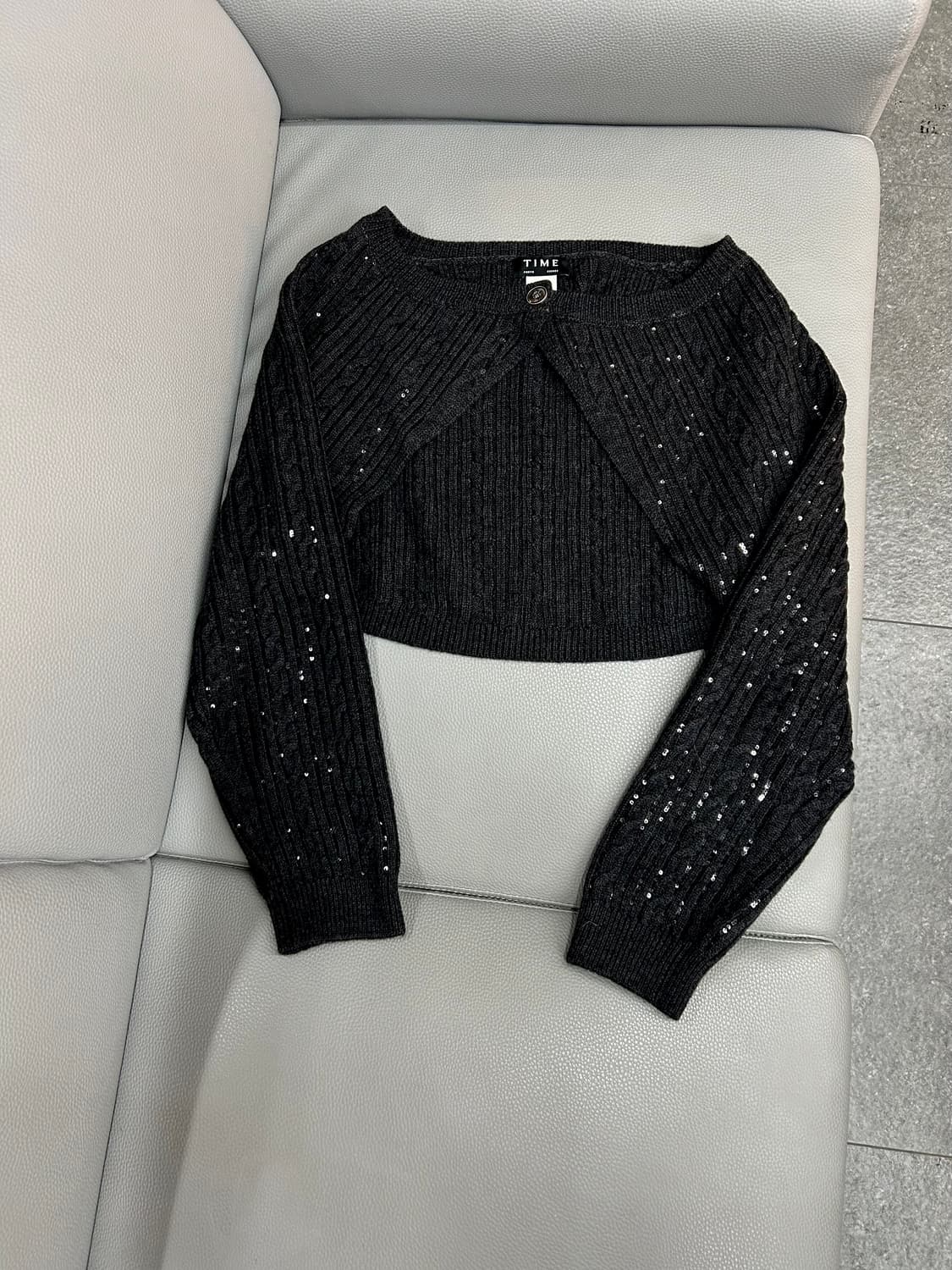 한섬 타임 딥그레이 울 크롭 가디건(Free) 상품이미지4