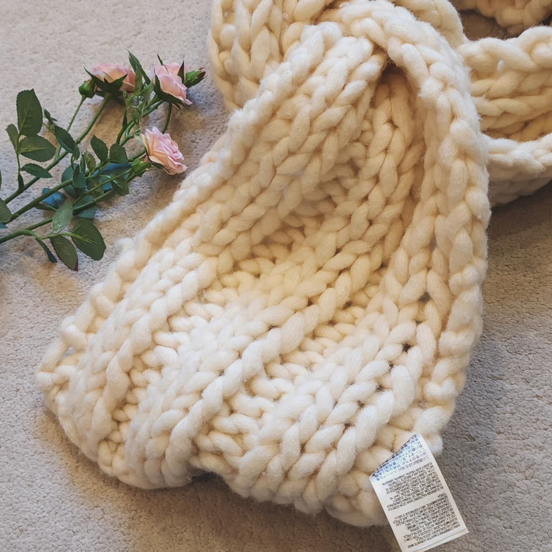 디젤 목도리 헤비 게이지 울 머플러 목도리 크림색 F 상품이미지4