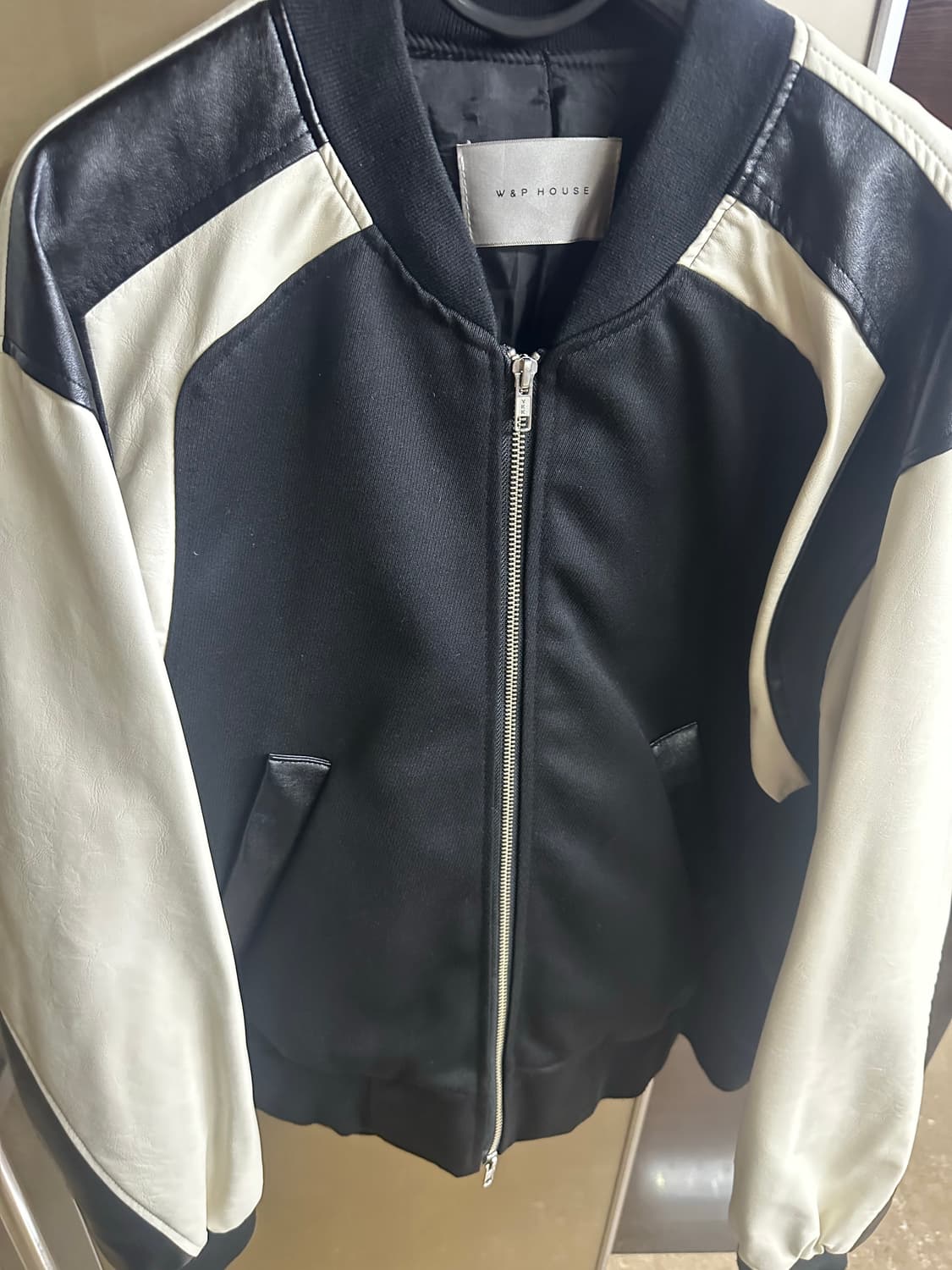 Color-Block Leather Jacket 상품이미지1