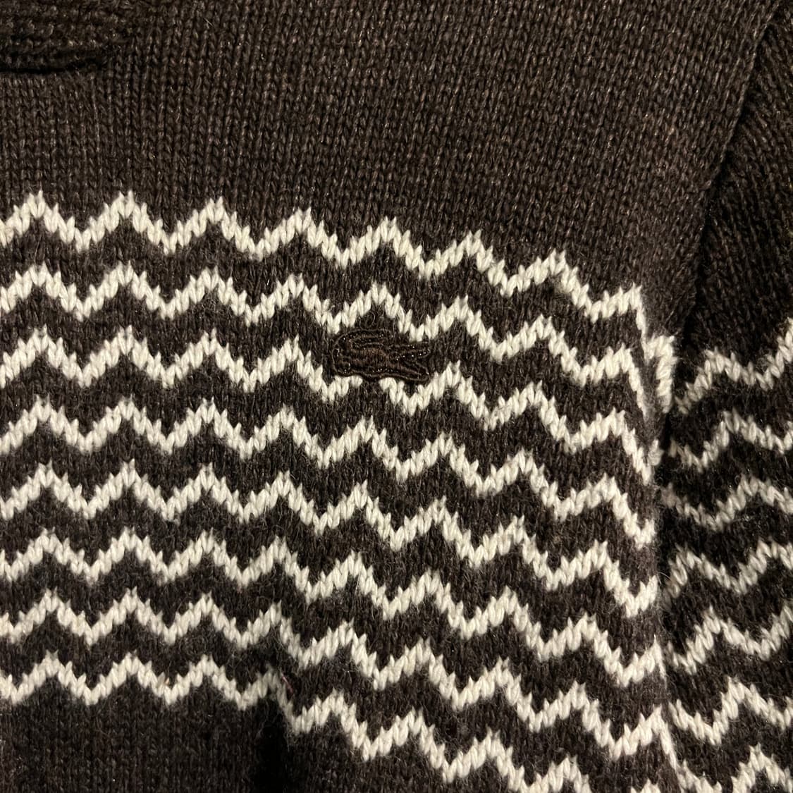 라코스테 패턴 브이넥 니트 상품이미지2