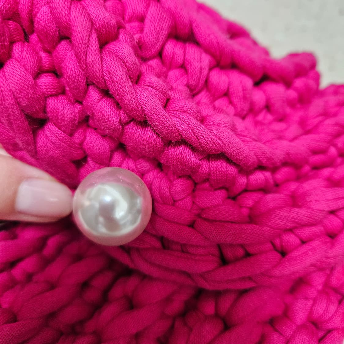 핸드메이드 쿨톤 핑크 뜨개 가방 체인백 상품이미지4