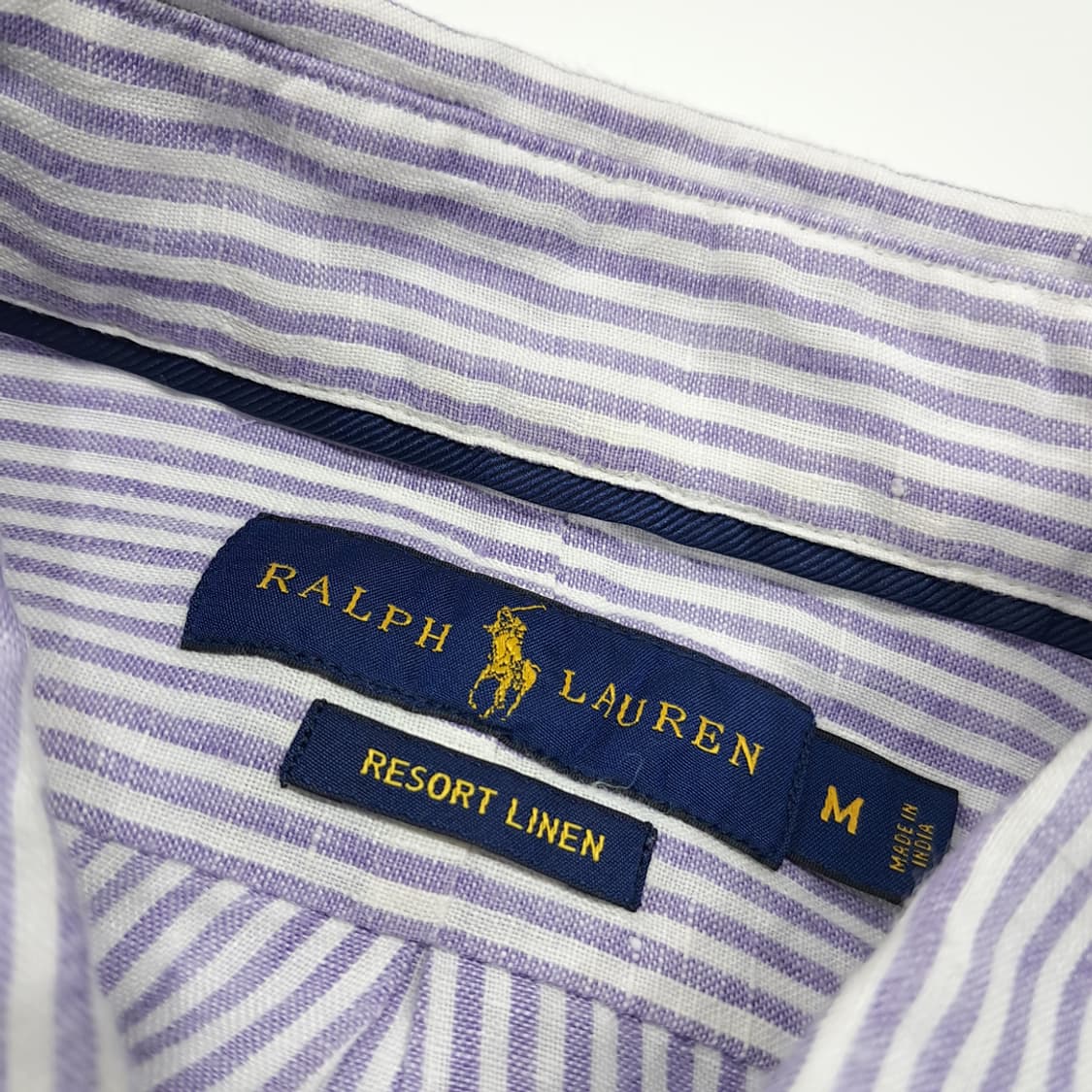 CL922 M 폴로 리조트 린넨 퍼플 스트라이프 셔츠 남방 상품이미지3