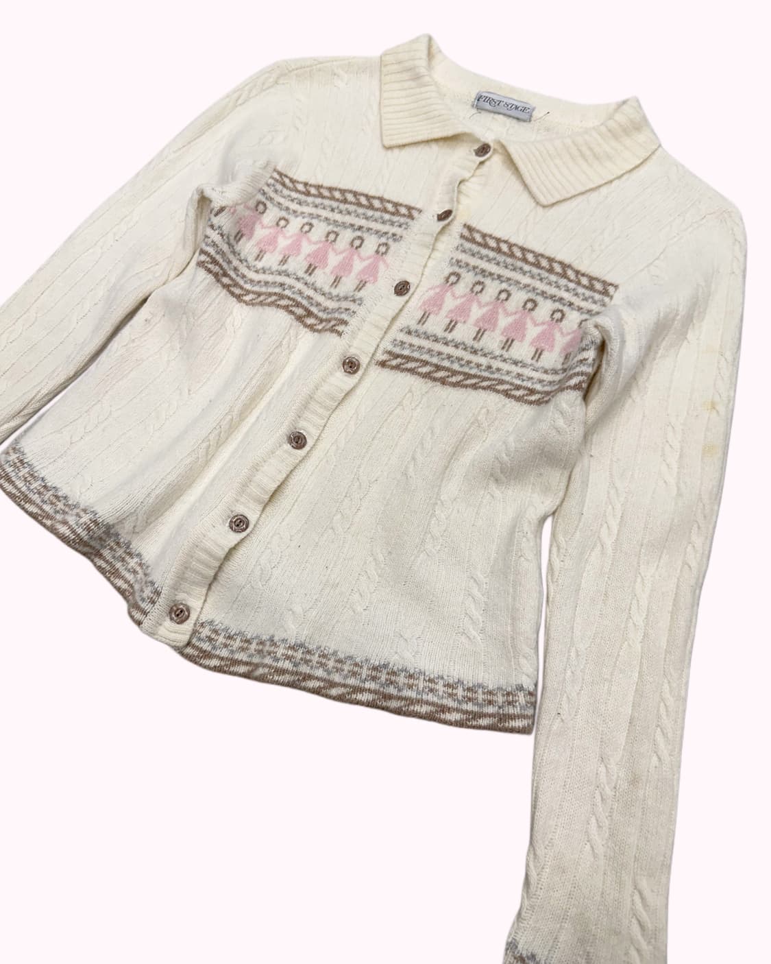 ivory cable pattern wool cardigan 상품이미지2
