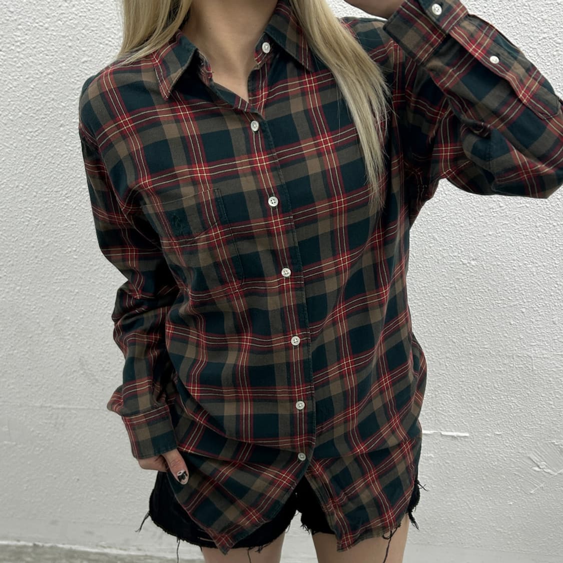 폴로 랄프로렌 그린포니 포켓 타탄체크 셔츠 90 상품이미지1