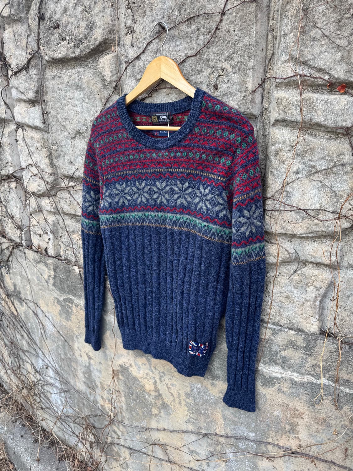 Gim british wool 페어아일 케이블 니트 L 상품이미지3