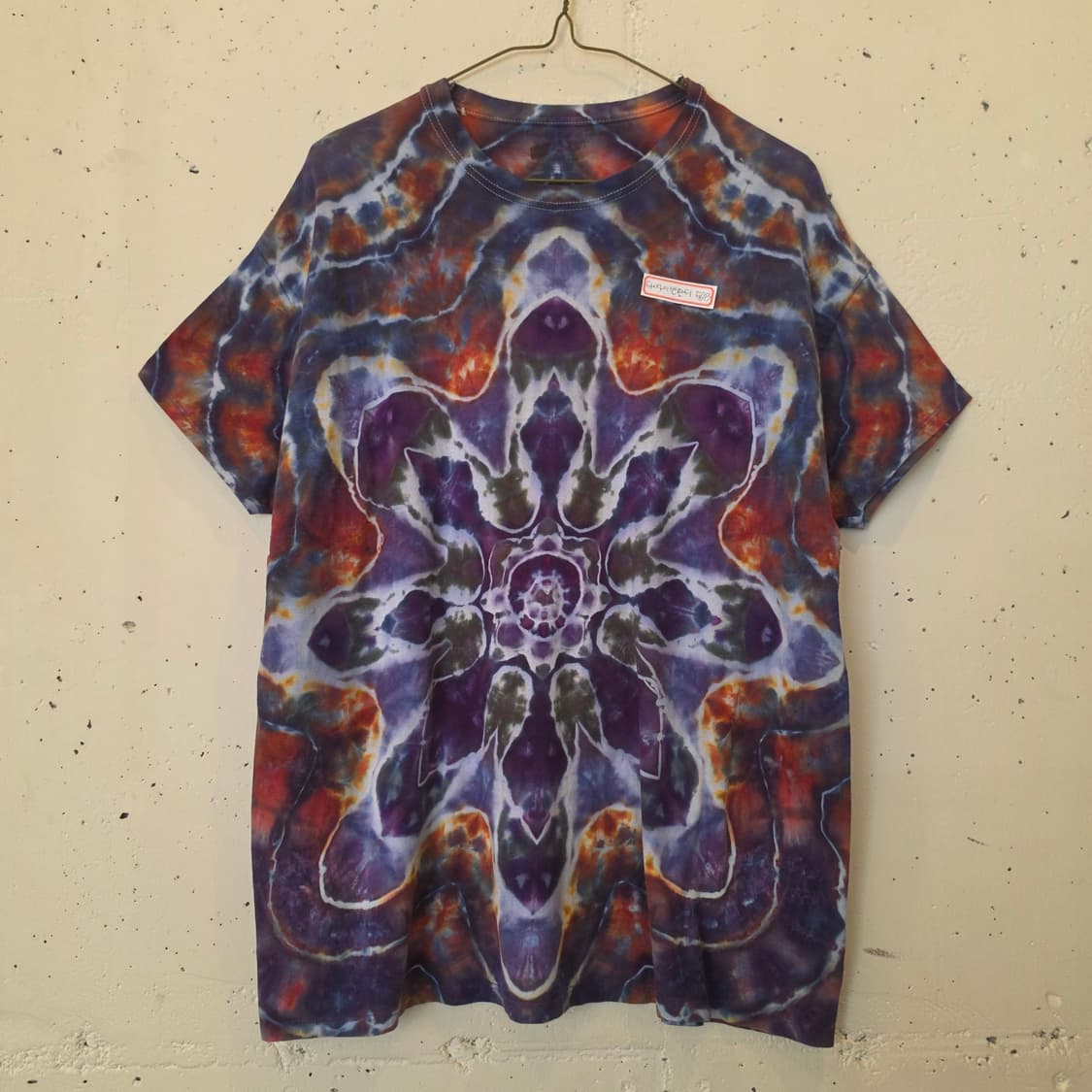 USA빈티지 타이다이 패턴 반팔티 L~XL 상품이미지1