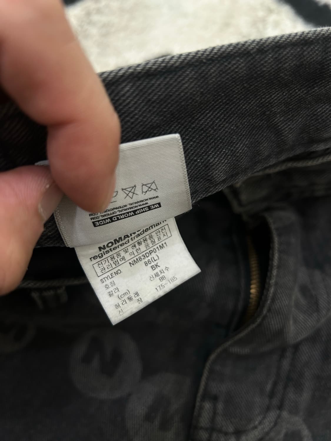 [L]노매뉴얼 멀티 로고 데님팬츠/흑청 상품이미지5