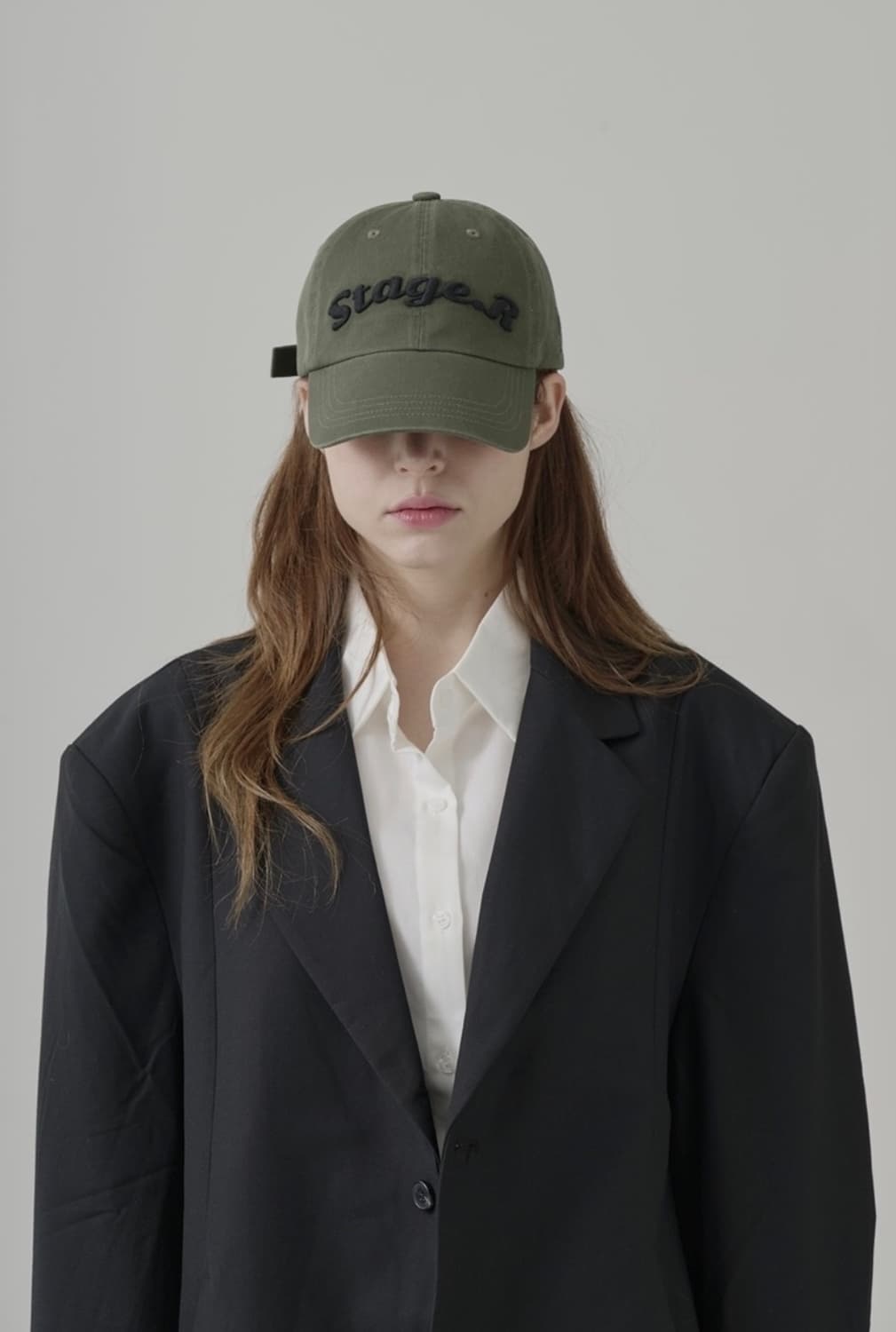 스테이지알 Stage.R 볼륨 로고 워싱 볼캡 카키 OS  상품이미지4