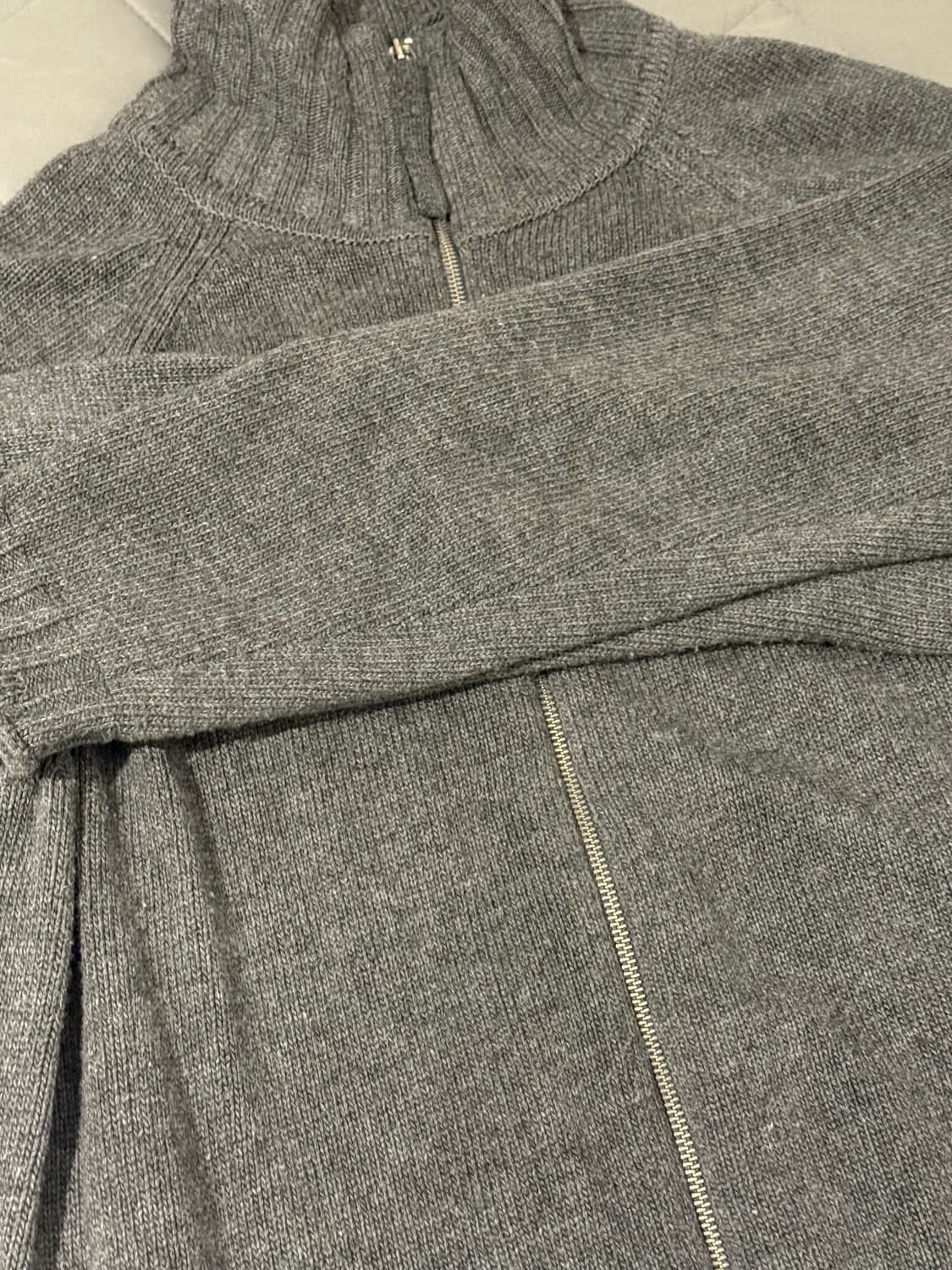 (W) 마뗑킴 니트집업 그레이 M 상품이미지4