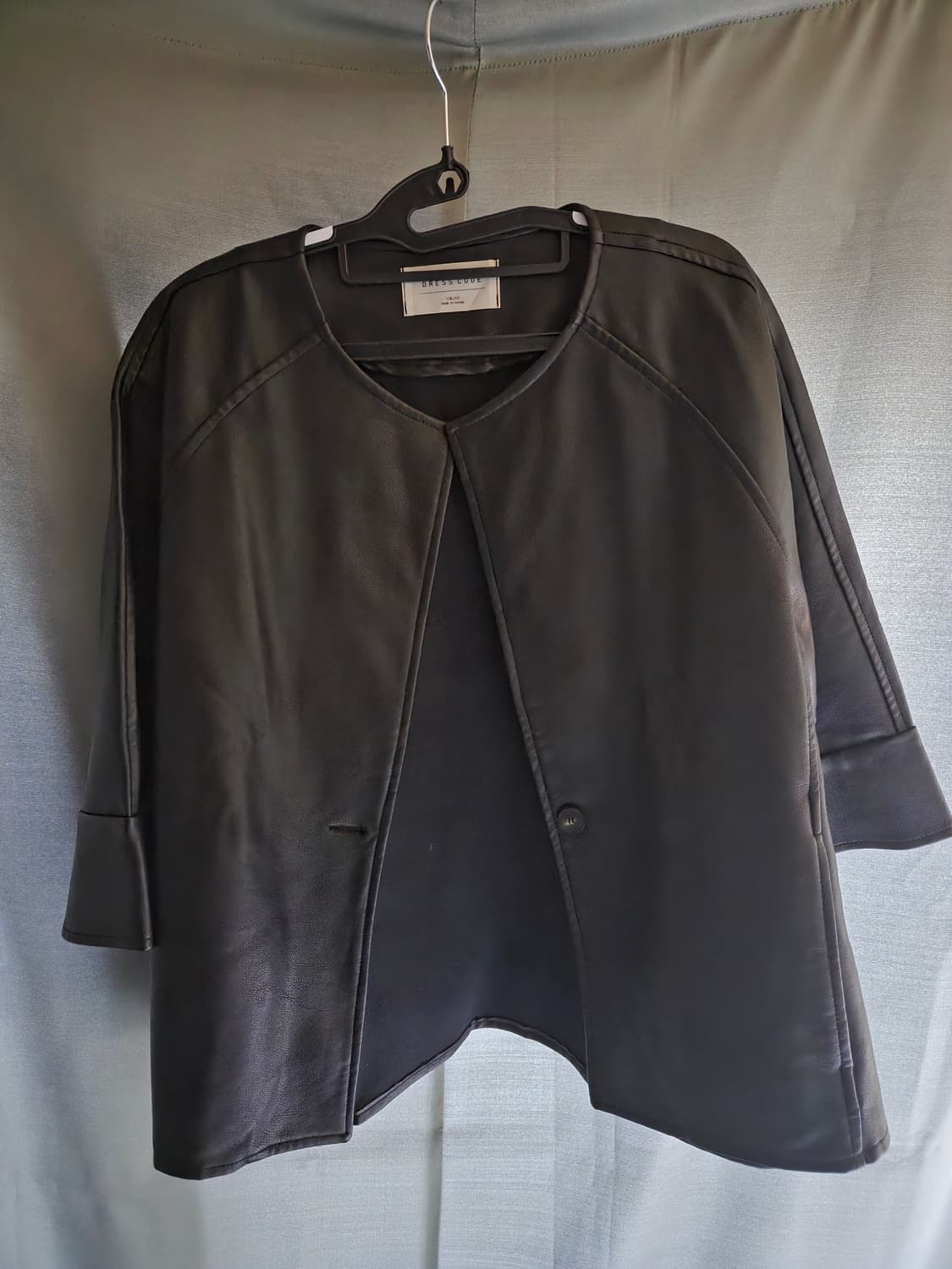 2만원 급처! 7부 고급 레더 자켓 블랙 메이드인코리아 상품이미지1