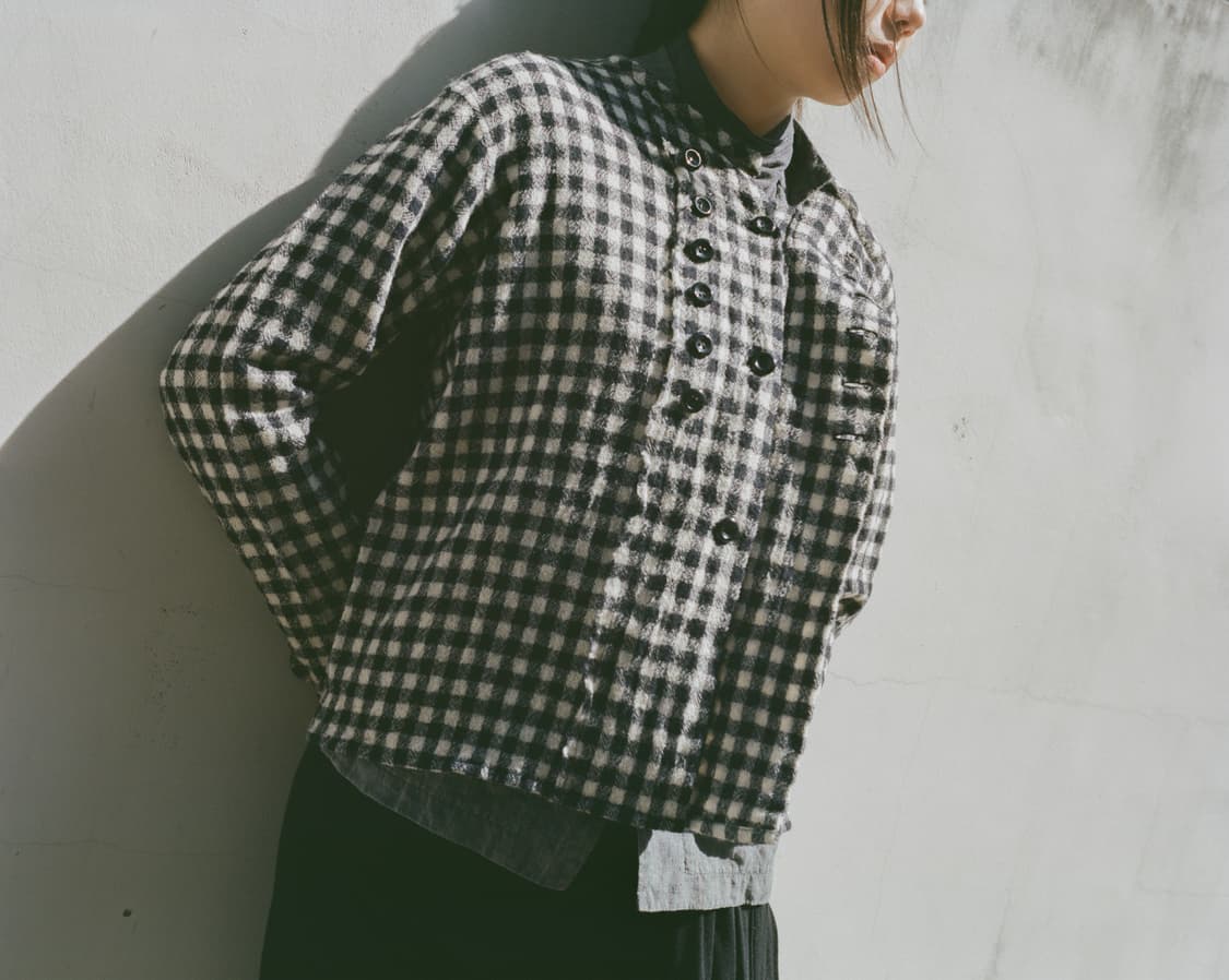 Klasica button check jacket 상품이미지1