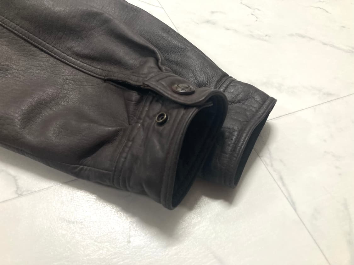 90s 양가죽 A-2 램스킨 레더 봄버 자켓 100-105 상품이미지7