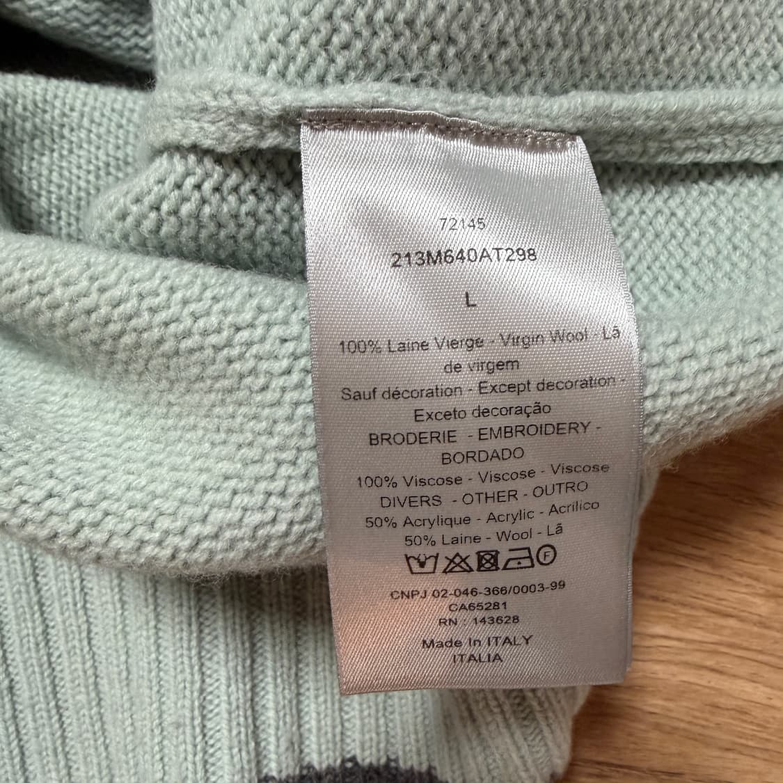 디올 아뜰리에 민트컬러 니트 상품이미지4