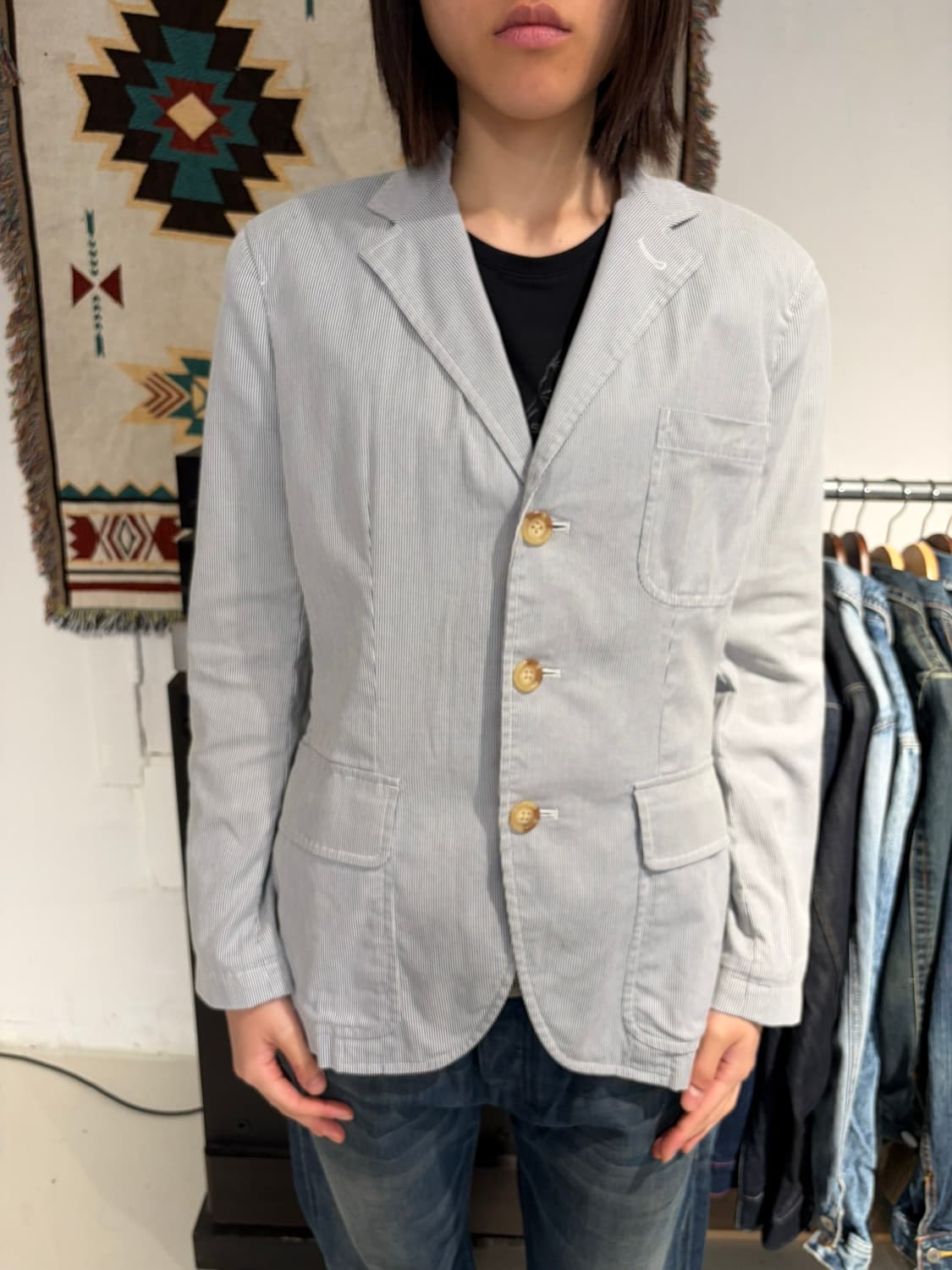 Ralph Lauren 스카이블루 스트라이프 블레이저 상품이미지2