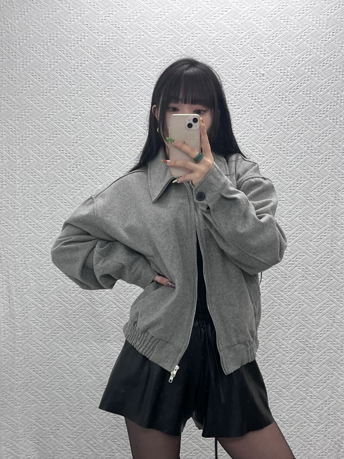 MOO 빈티지 모던시크 캐주얼 블루종 모직 자켓 M C09543 상품이미지2