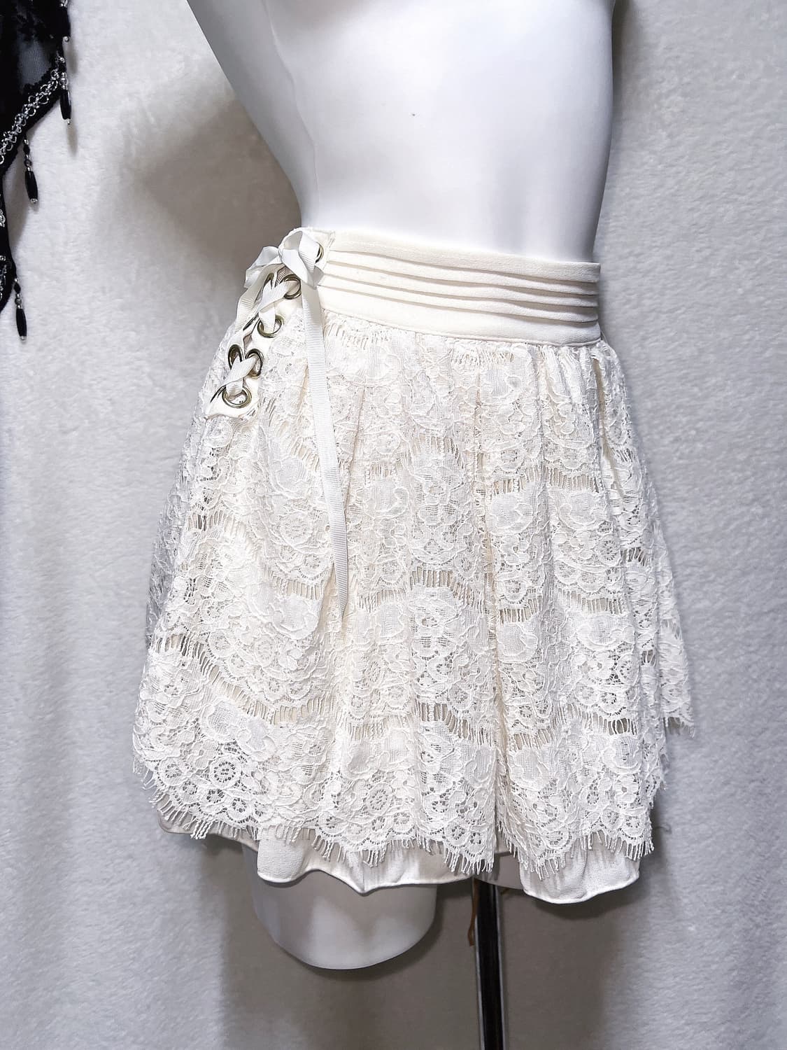 리즈리사 로맨틱갸루 로걀 라떼 레이스 아일렛 스카판 큐롯스커트 달천 핀터 상품이미지8