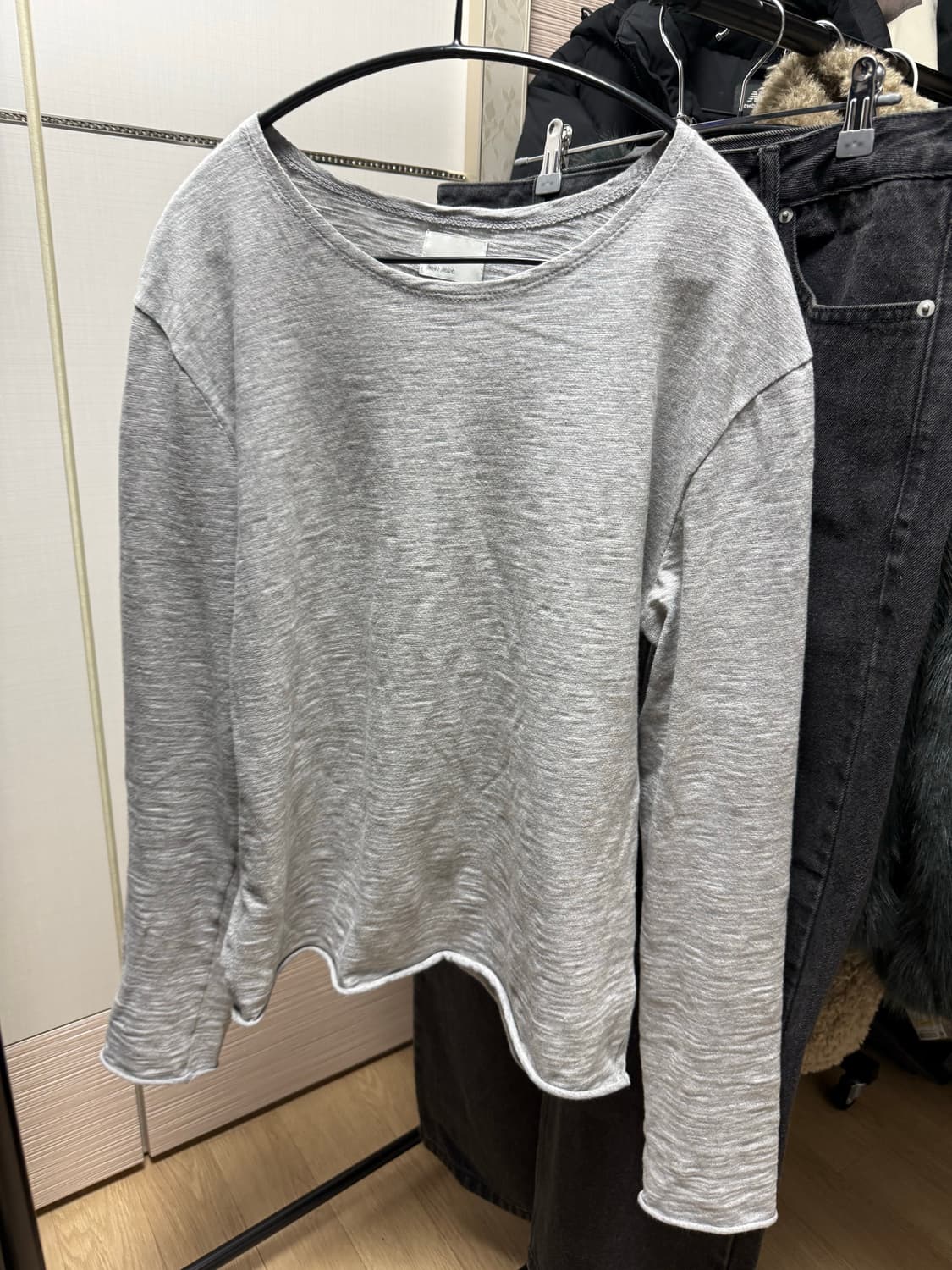모노프리베 롱슬리브 멜란지 그레이 1사이즈 상품이미지2
