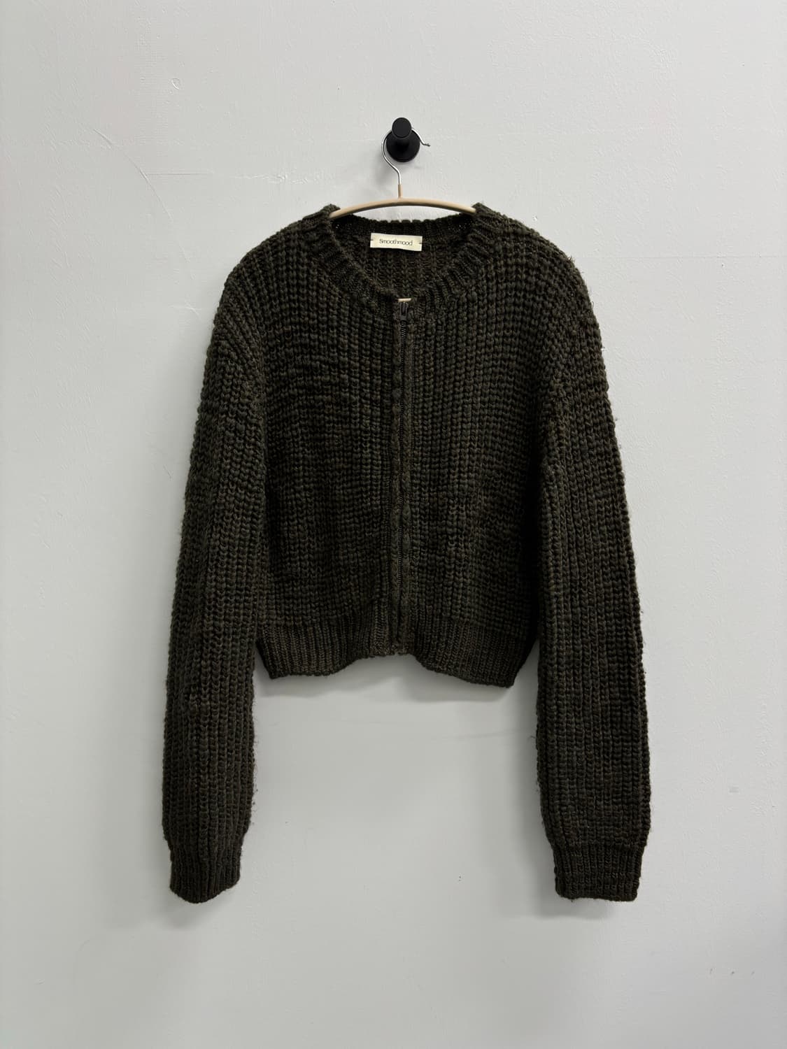 Smoothmood(스무드무드) 청키 크롭 니트 집업 상품이미지3