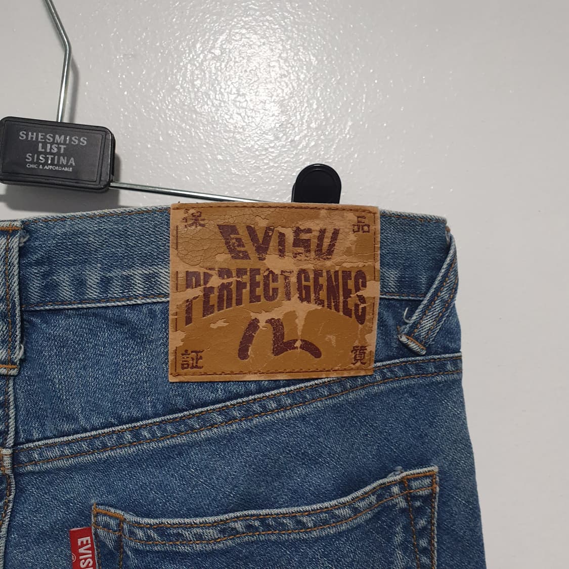 에비수 시그니처 자수 로고 디스트레스드 워싱 클래식 데님 팬츠 청바지 상품이미지9