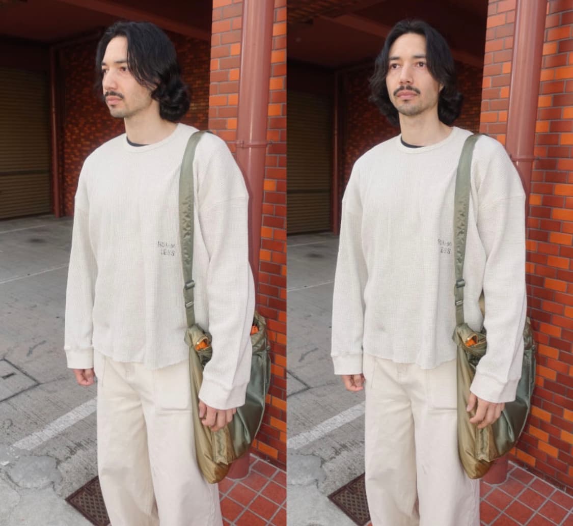 [OS]hommless 헤비 와플 롱슬리브 에크루 상품이미지3