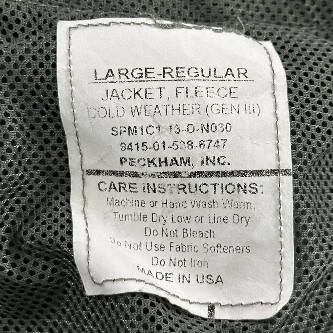 미군 US ARMY 폴라텍 후리스 자켓 (실측 XL) 상품이미지6