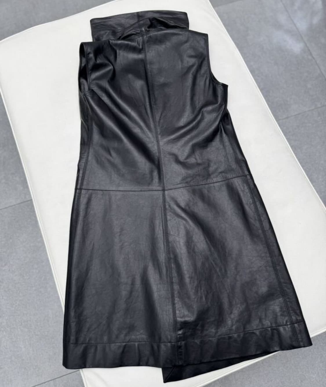 릭 오웬스 풀집업 롱 베스트(레더-리얼)40-ITA 사이즈-해외발송 상품이미지10