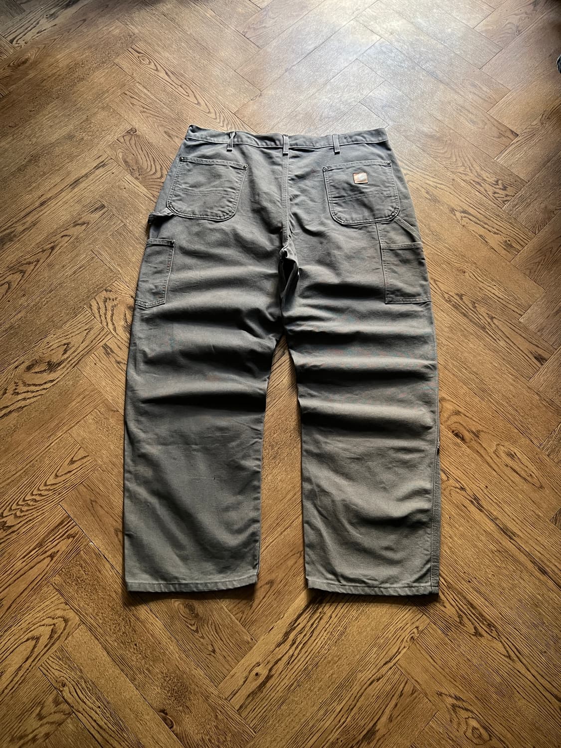 [40]칼하트 USA 그레이 더블니 캔버스 워크팬츠 상품이미지7