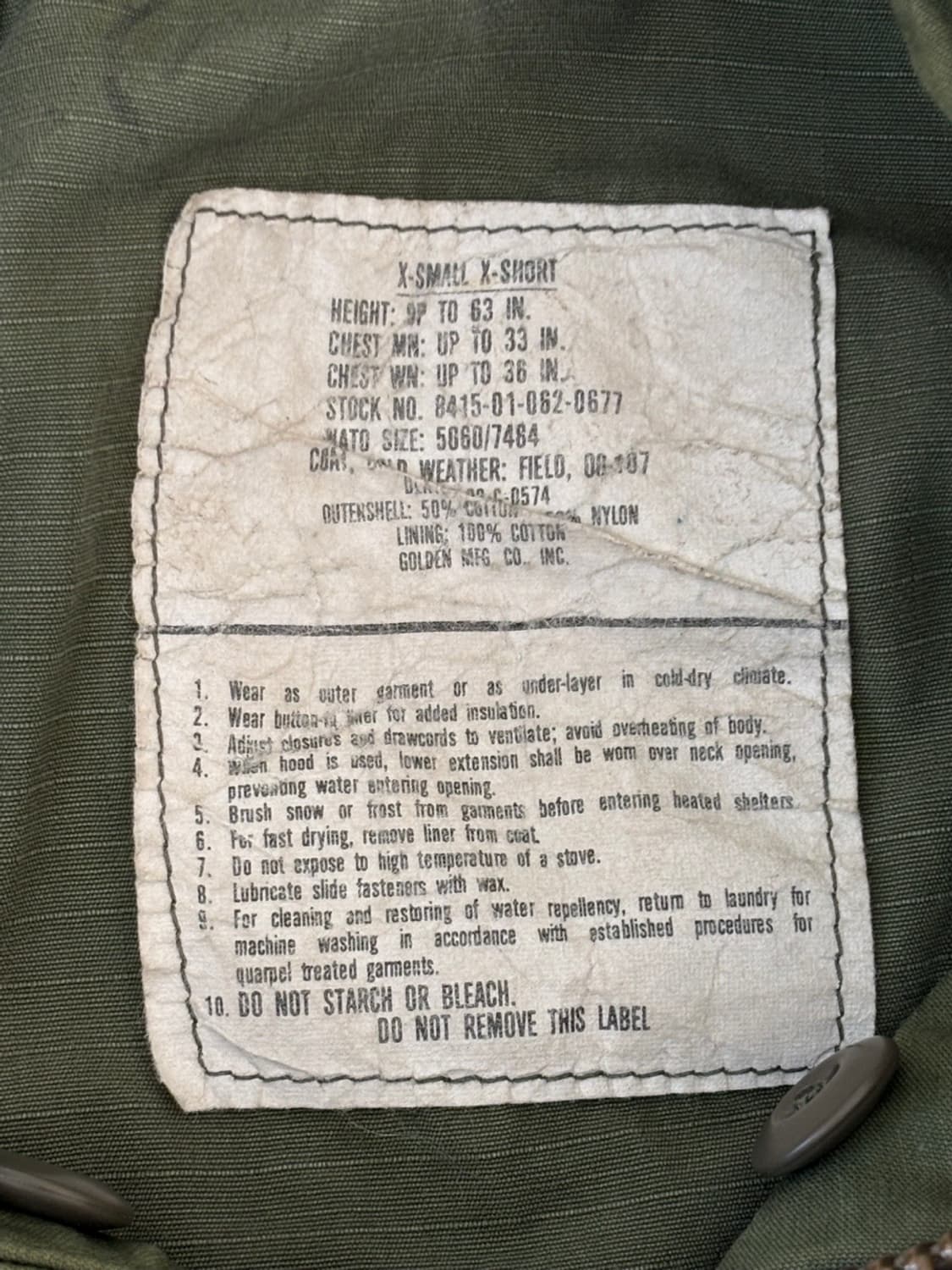 80s Vintage Military Field Jacket 상품이미지9