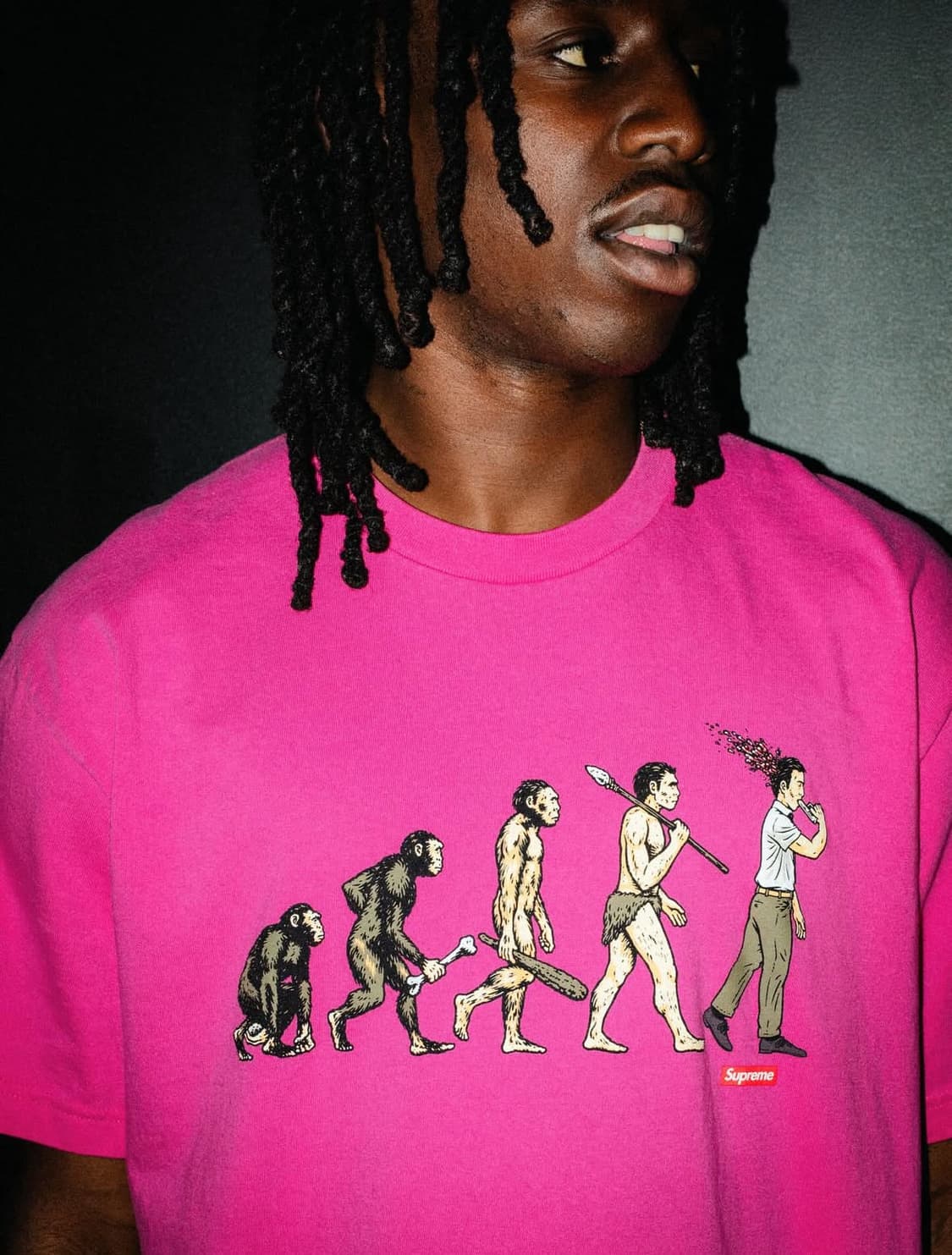 [L] 슈프림 사피엔스 티셔츠 핑크 상품이미지1