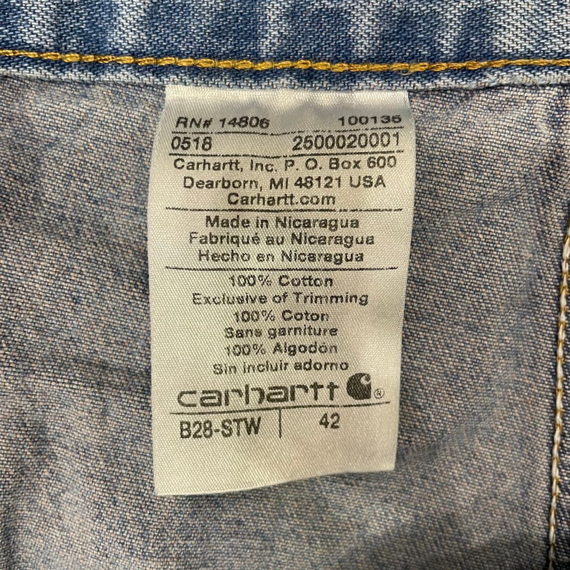  (42) Carhartt 칼하트 컷오프 데님 반바지  상품이미지2